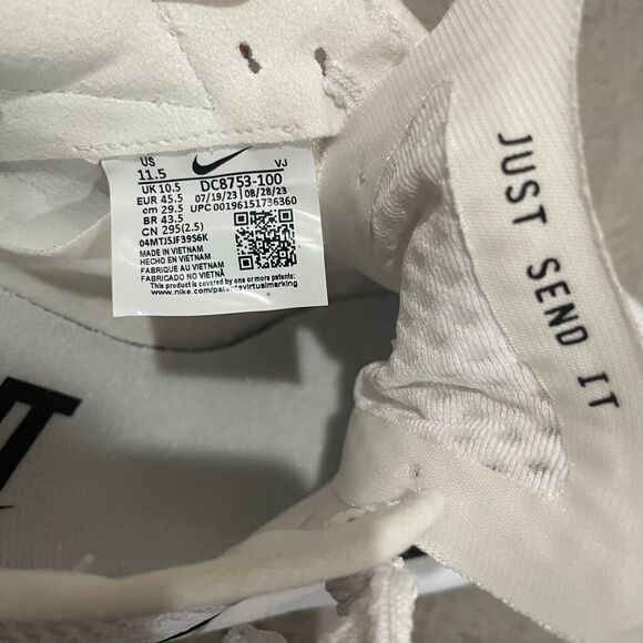 Nike Rival Sprint Track Spikes,‎ Size 11.5 (EU 45.5), White/Black (DC8753-100) - Picture 3 of 10